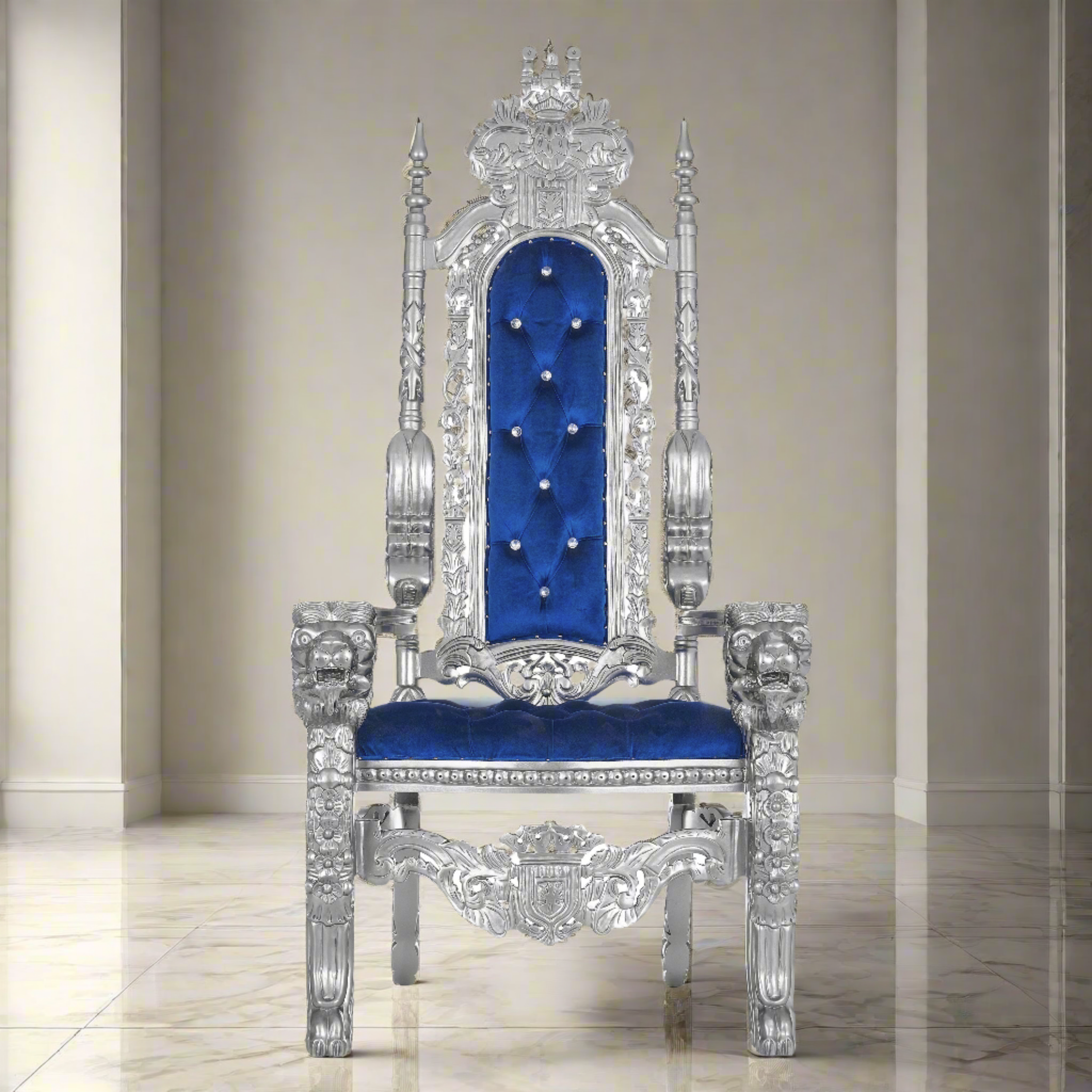 King David Lion Throne Chair - Velvet