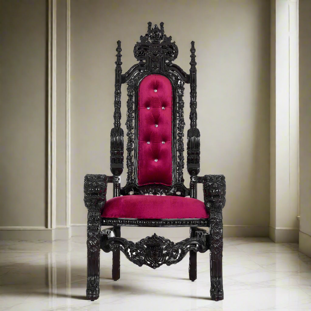 King David Lion Throne Chair - Velvet