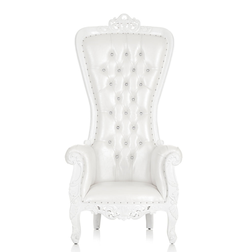 "Diana" Queen Throne Chair - White / White