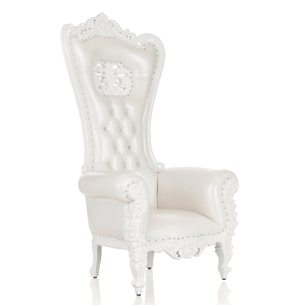 "Flower Crown Tiffany" Throne Chair - White / White