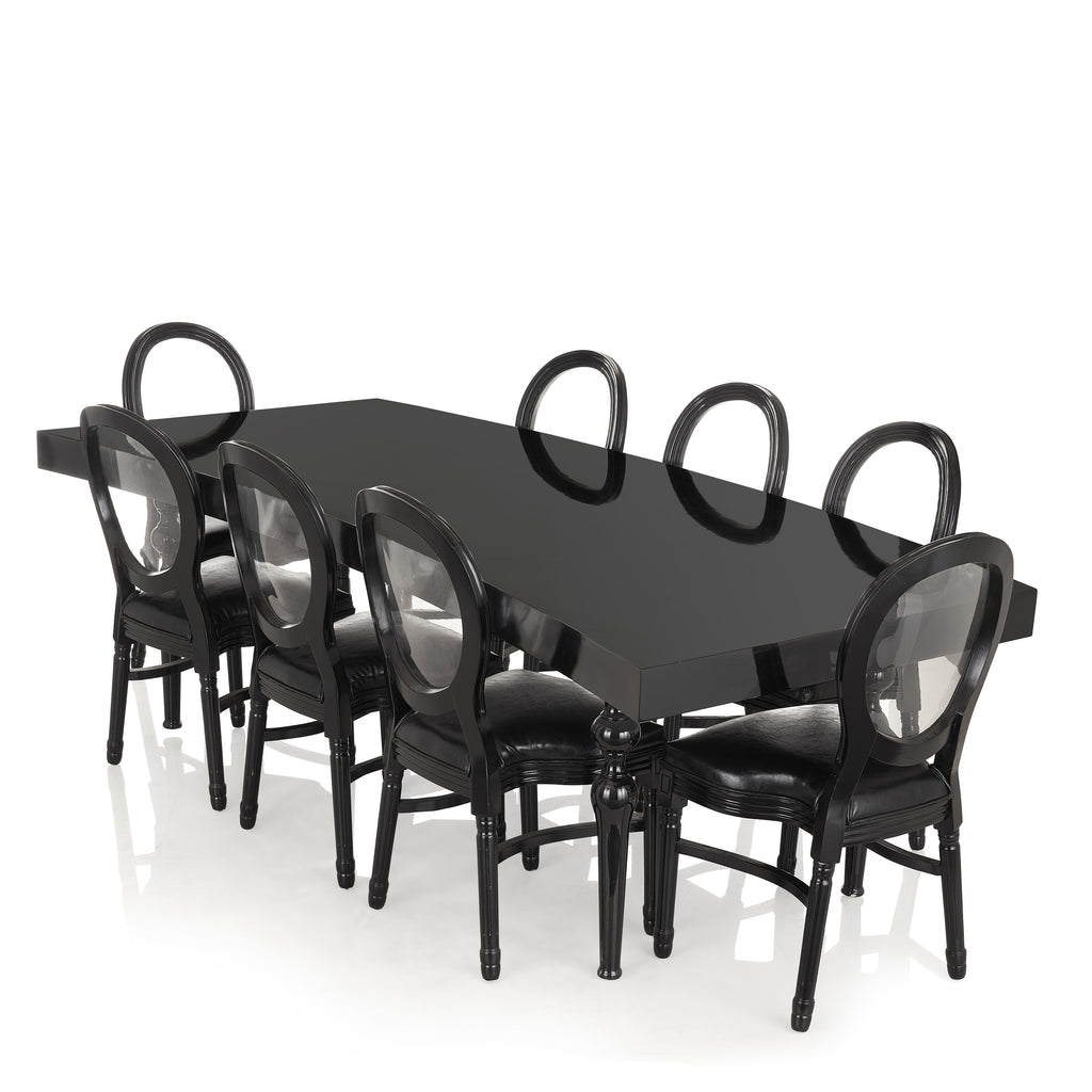 "Luxe" Serpentine Wedding Table With 14pcs. Chair Set - Black