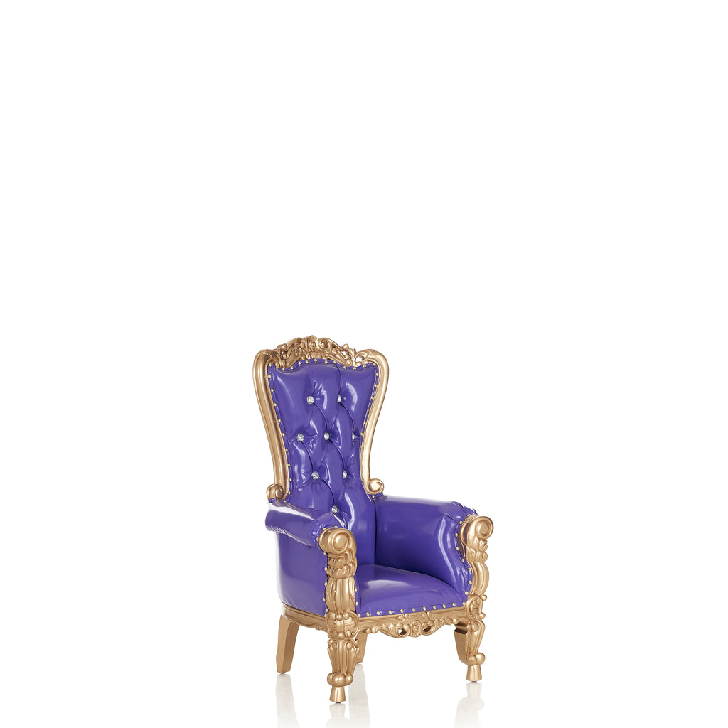 "Mini Tiffany36”" Kids Throne Chair - Glossy Purple / Gold
