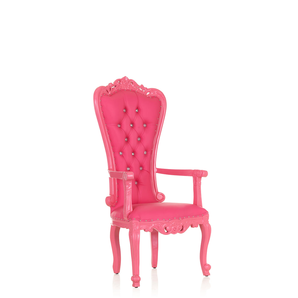 "Valentina" Accent Arm Throne Chair - Hot Pink / Hot Pink