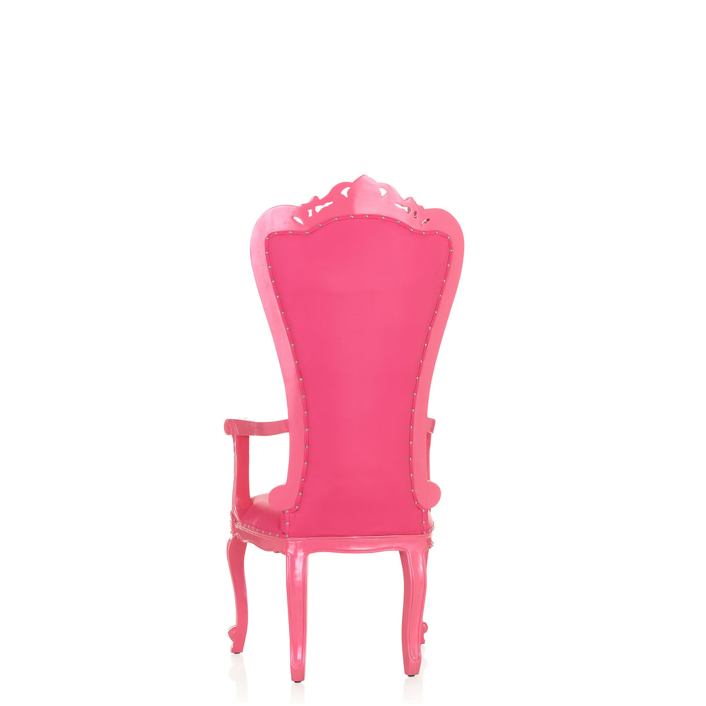 "Valentina" Accent Arm Throne Chair - Hot Pink / Hot Pink