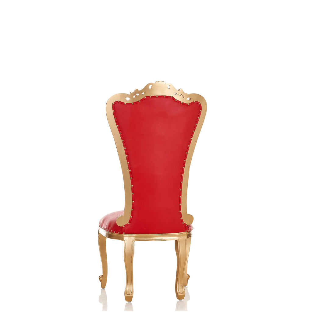 "Valentina" Accent Armless Throne Chair - Red / Gold