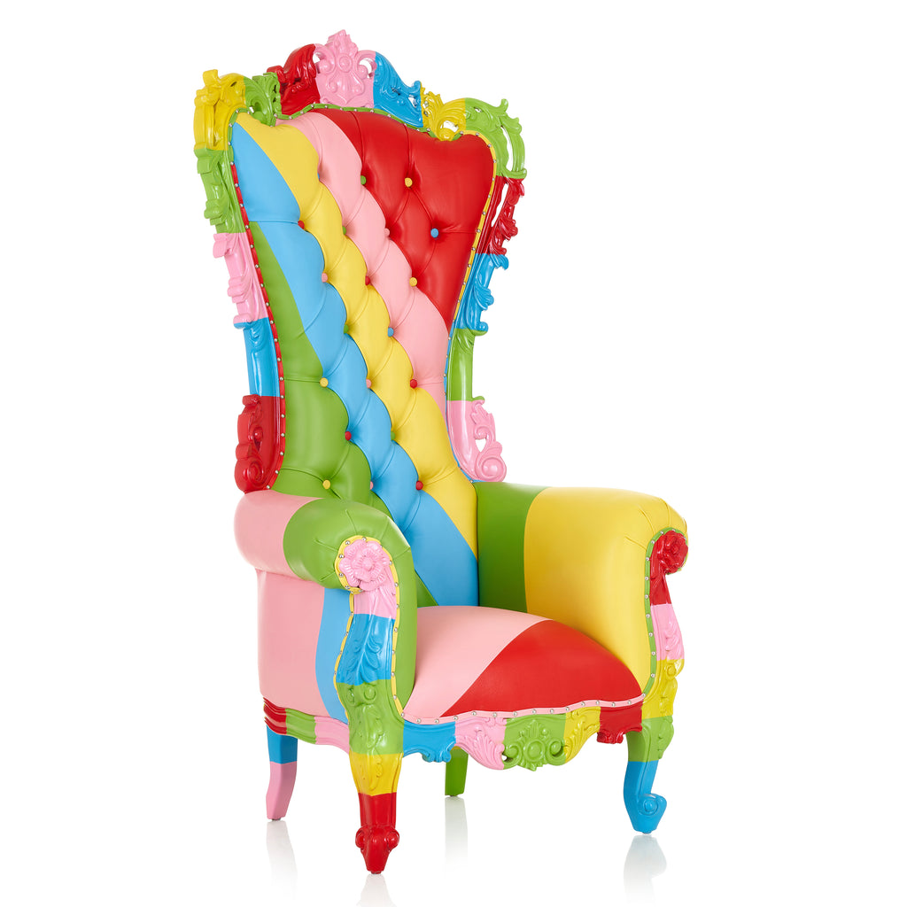 "Queen Isabelle" Throne Chair - Rainbow / Rainbow