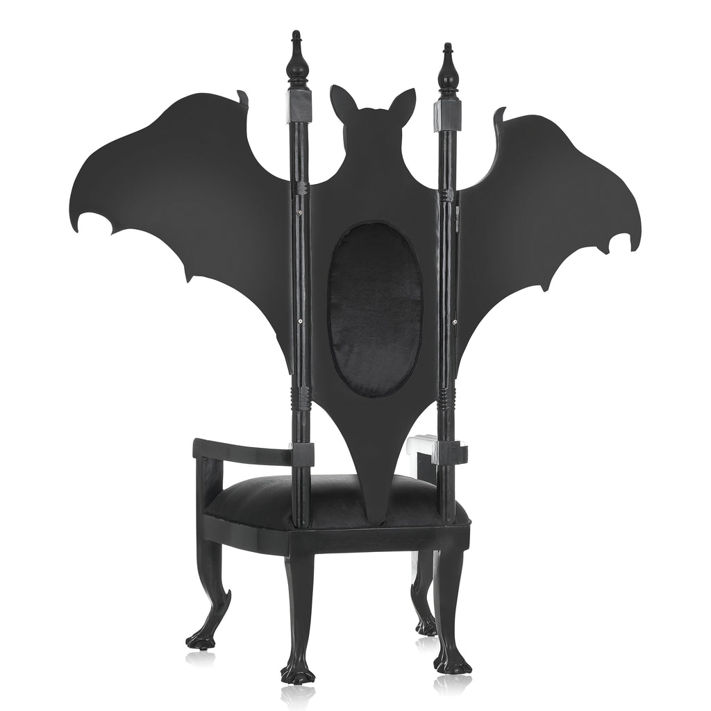 "Lucifer" Gothic Throne Chair - Black Velvet / Black