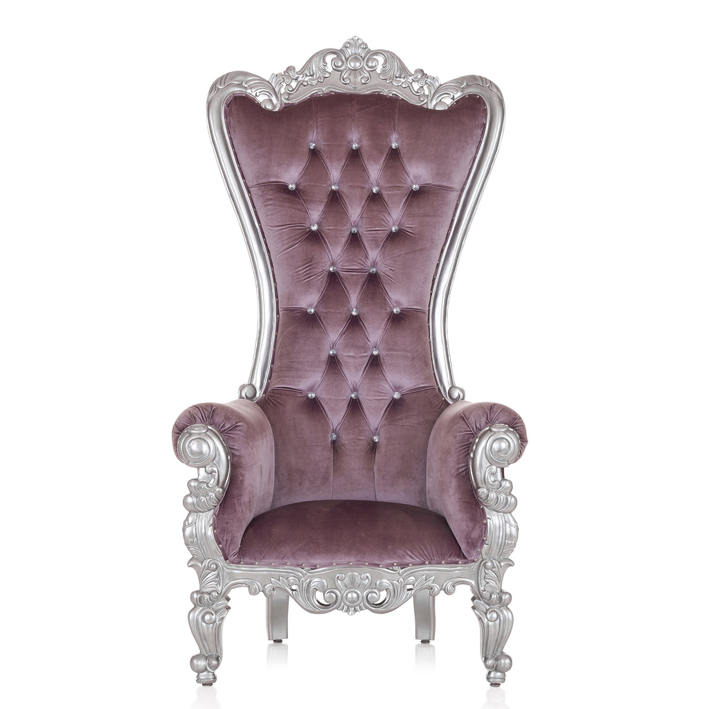 "Queen Tiffany 2.0" Throne Chair - Lavender Velvet / Silver