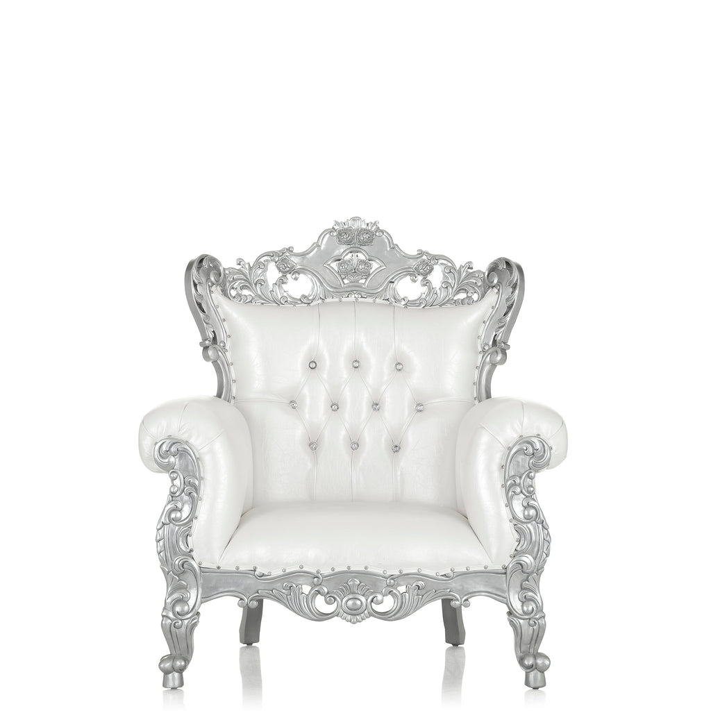 "Lidia" 52" Royal Sofa - White / Silver