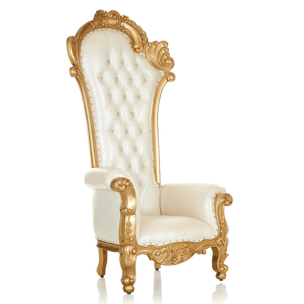 "Stellara" Throne Chair - White / Gold
