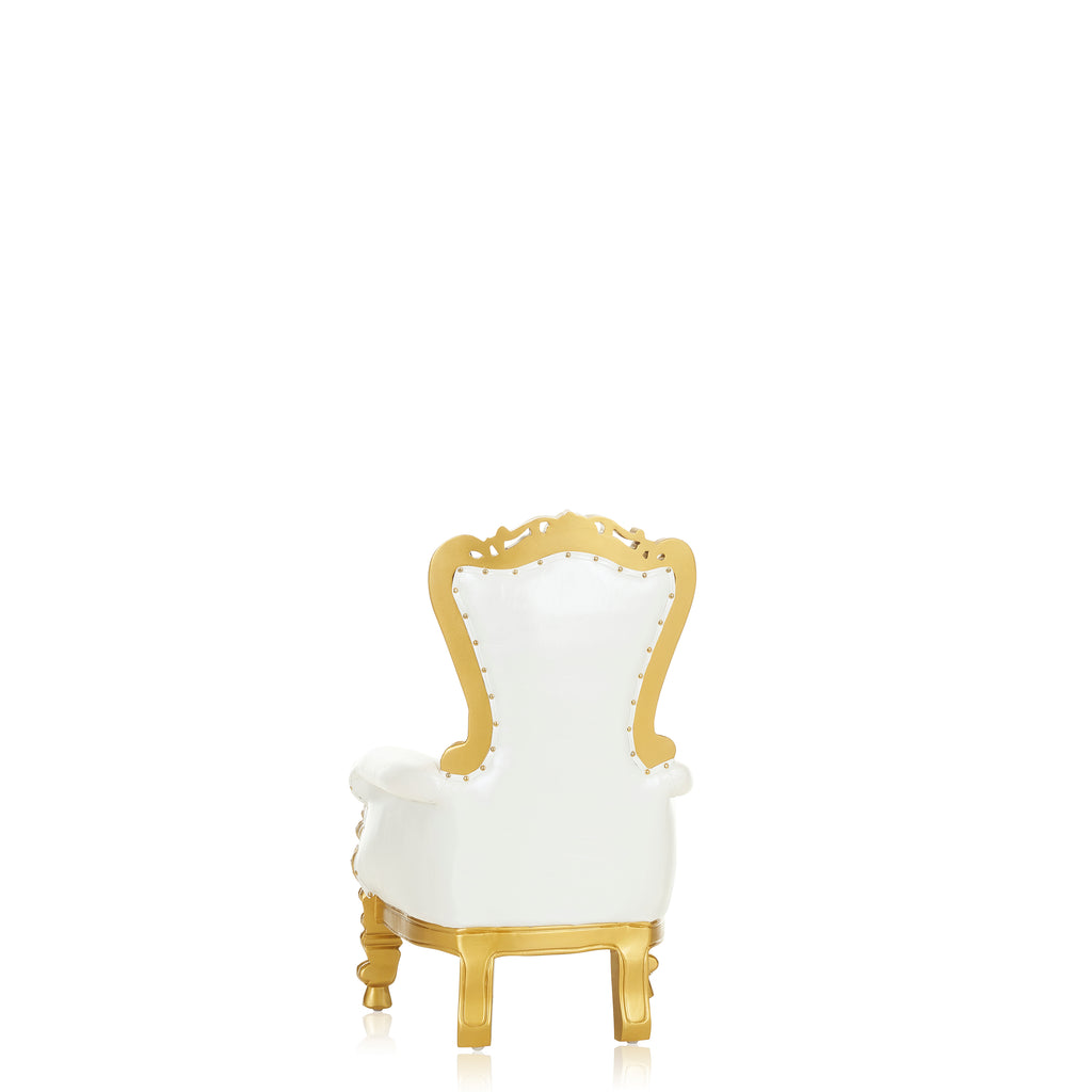 "Mini Tiffany 33" Kids Throne Chair - White / Gold