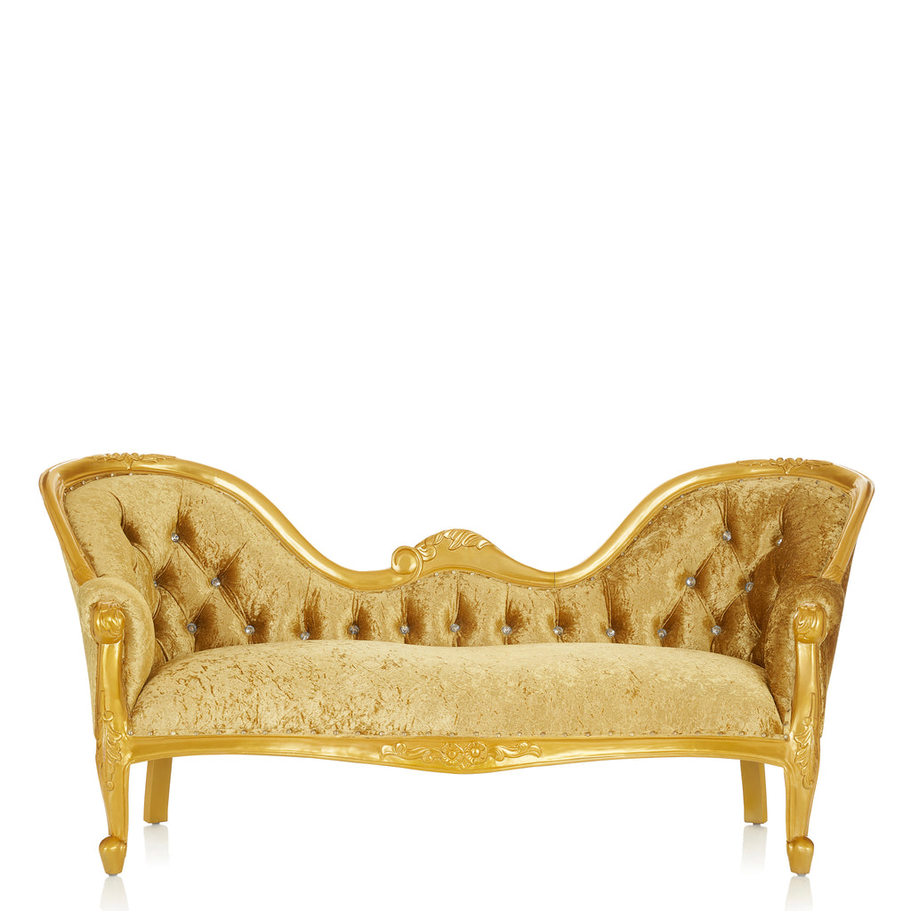 "Monaco" Royal Chaise Lounge - Gold Velvet / Gold
