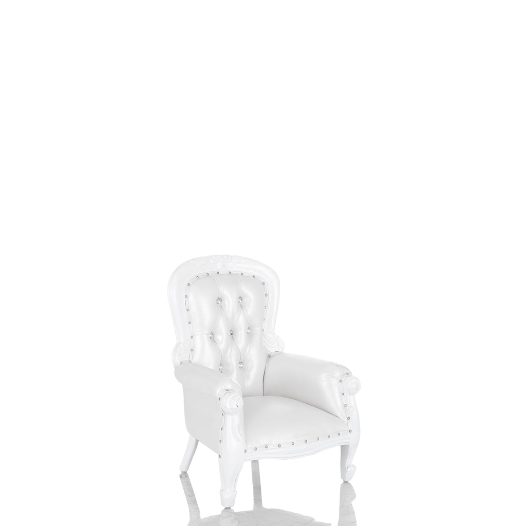 “Amelia 26" Mini Princess Throne Chair - White / White