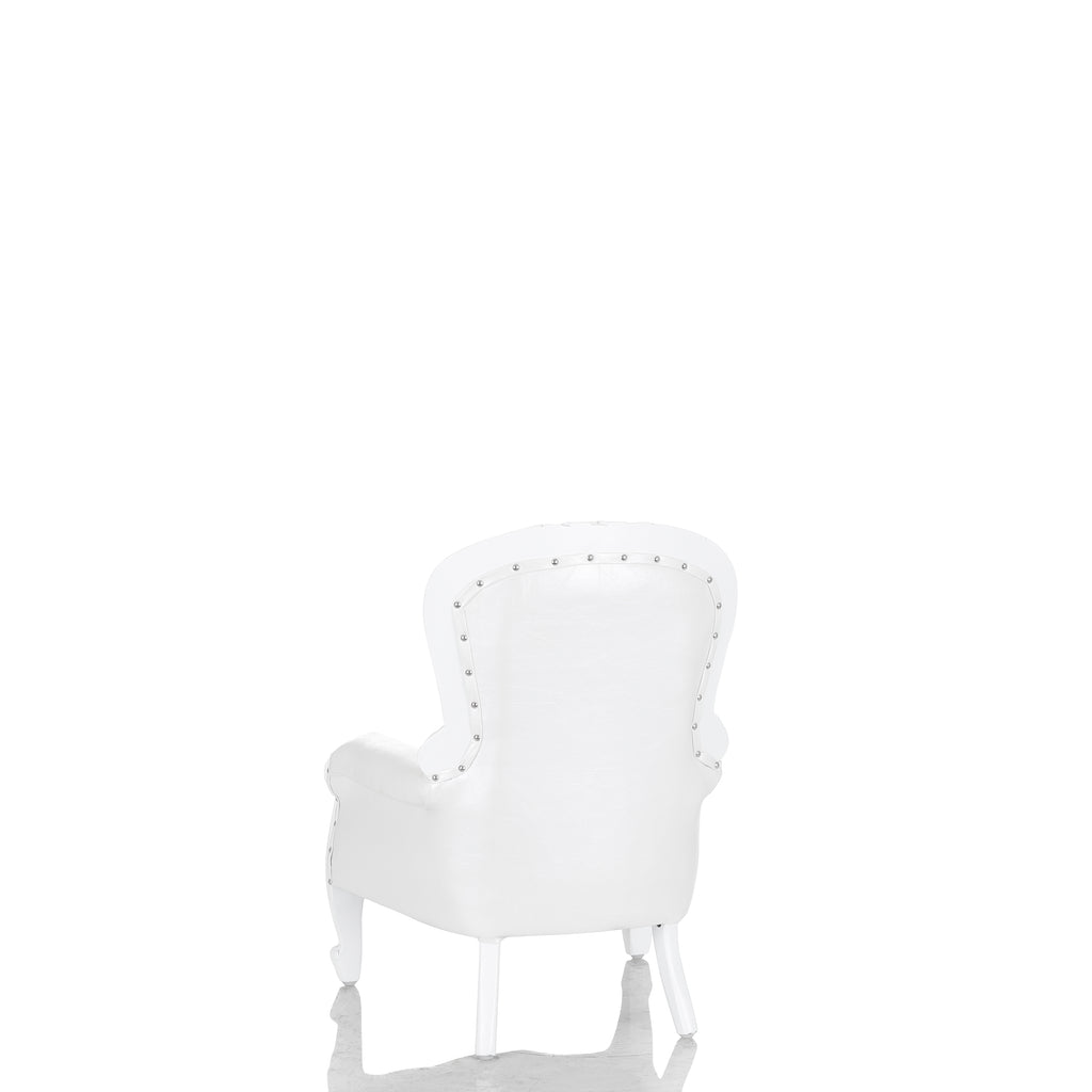 “Amelia 26" Mini Princess Throne Chair - White / White