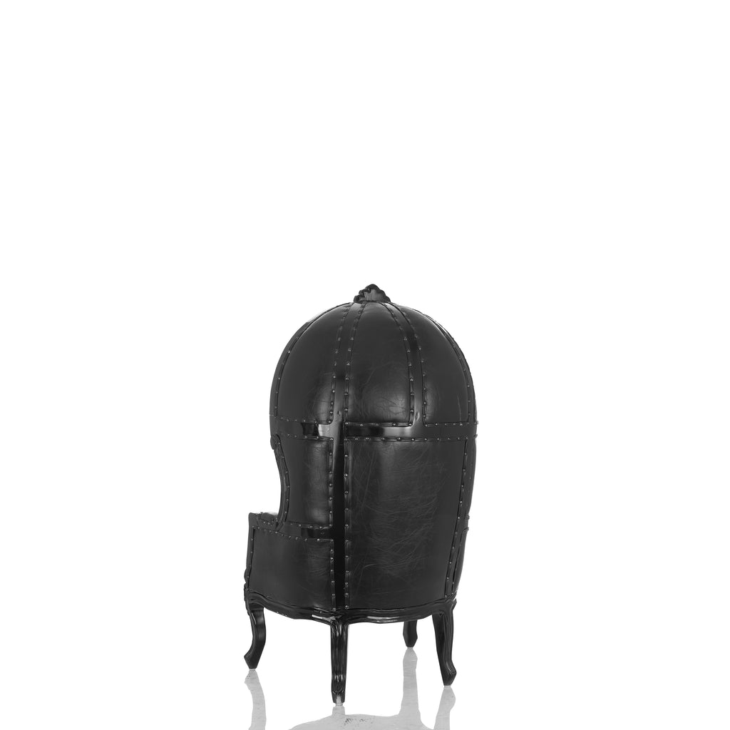 "Mini Canopy" Kids Throne Chair - Black / Black