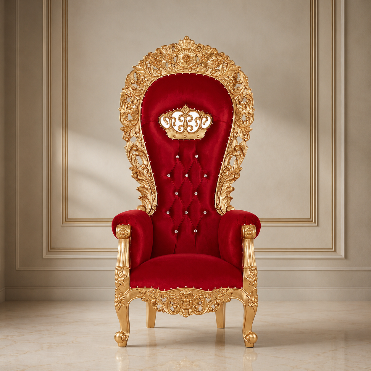 Silla trono "Amiera Crown" - Blanco/Dorado