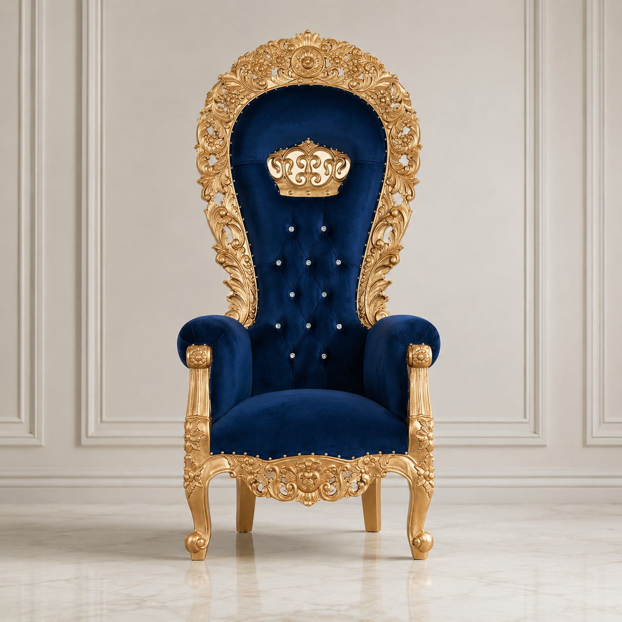 Silla trono "Amiera Crown" - Blanco/Dorado