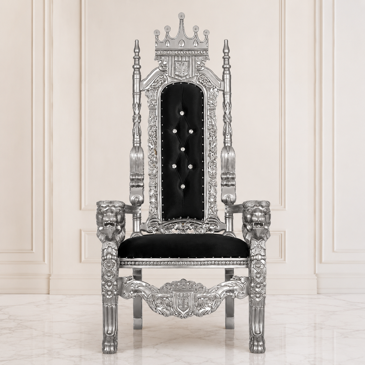 King David Crown Throne Chair - Velvet