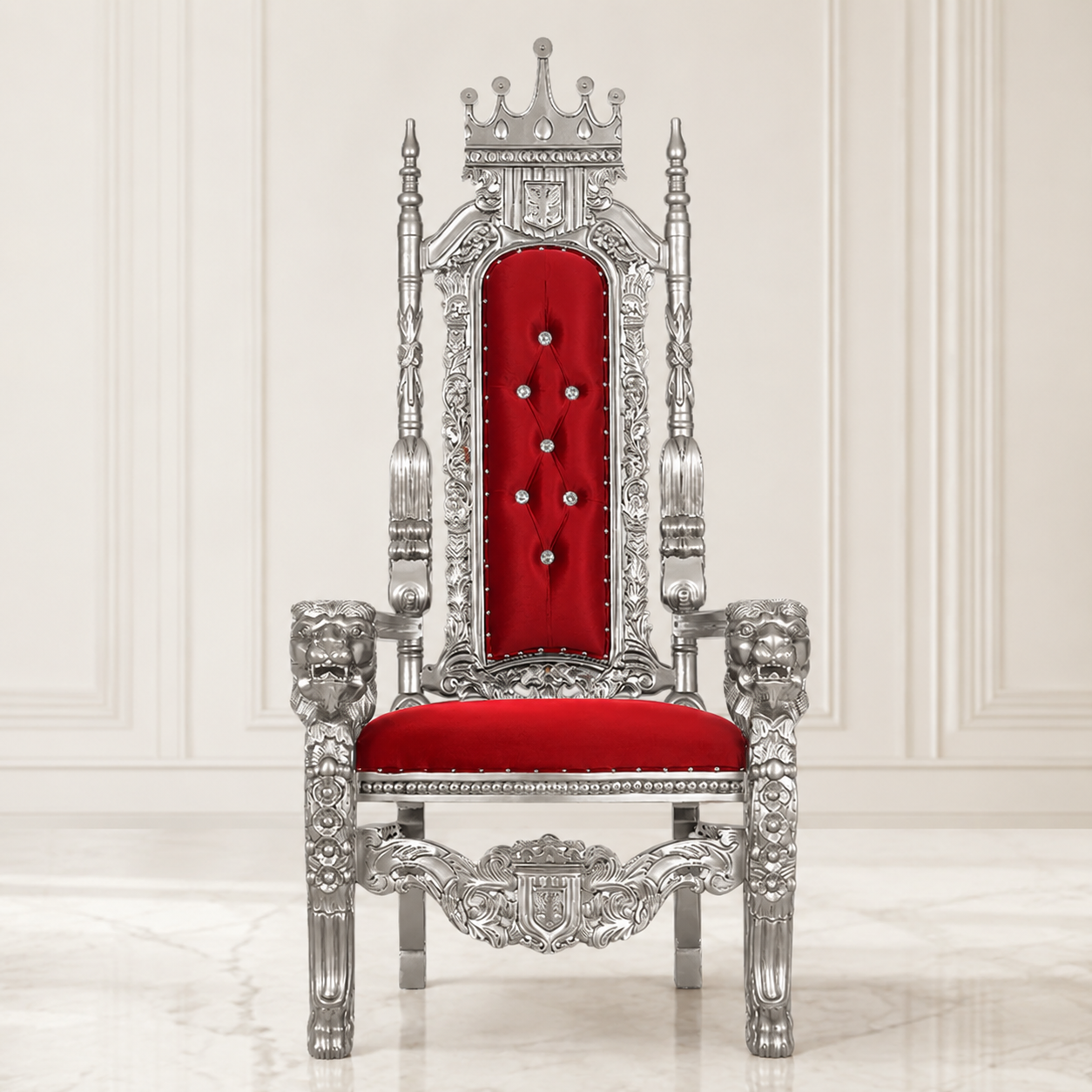 King David Crown Throne Chair - Velvet