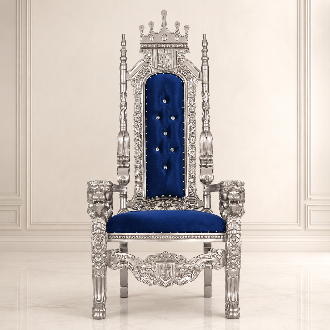 King David Crown Throne Chair - Velvet