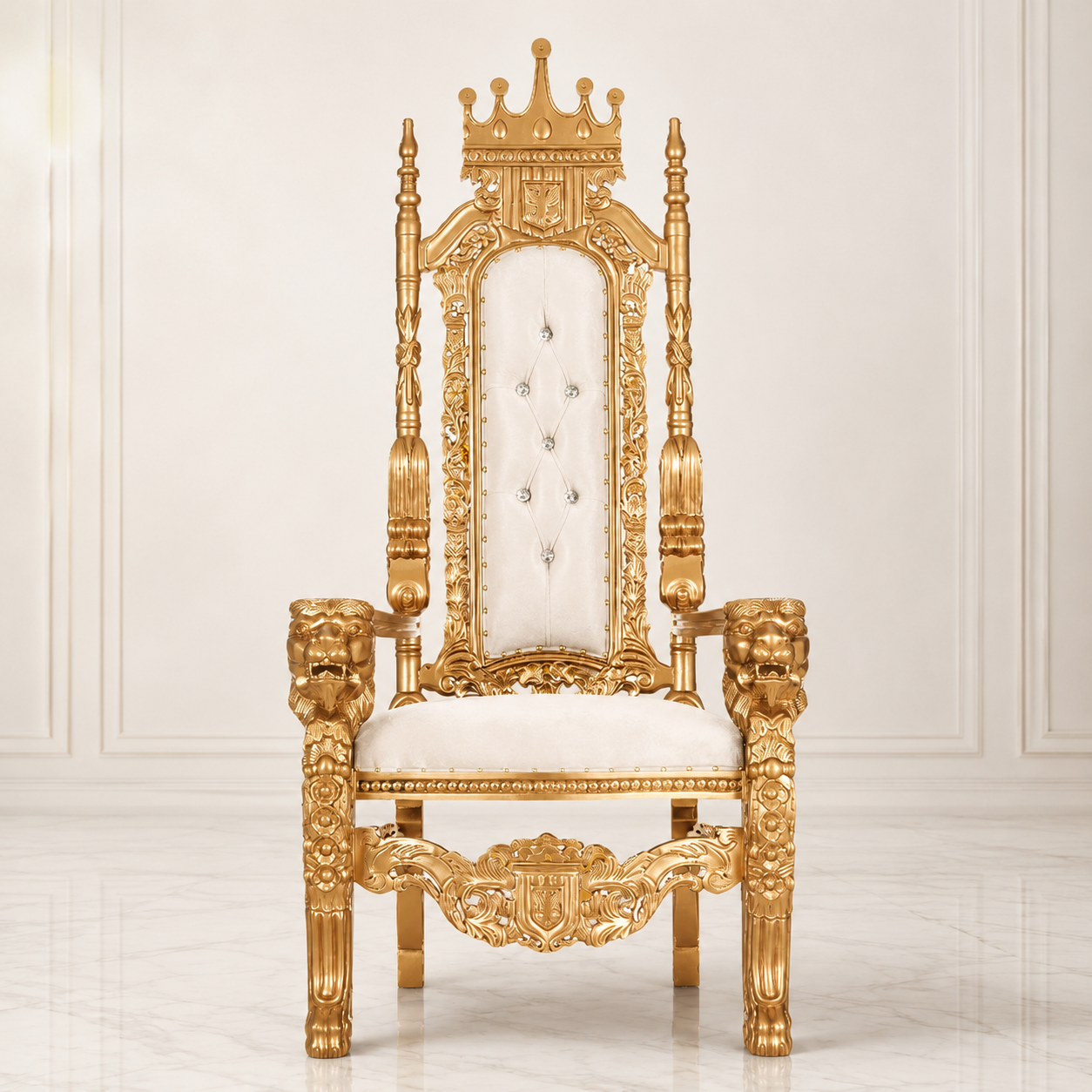 King David Crown Throne Chair - Velvet