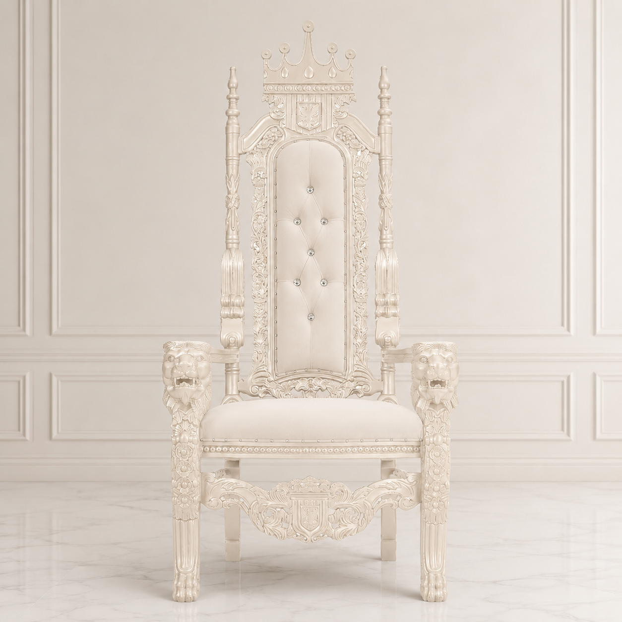 King David Crown Throne Chair - Velvet