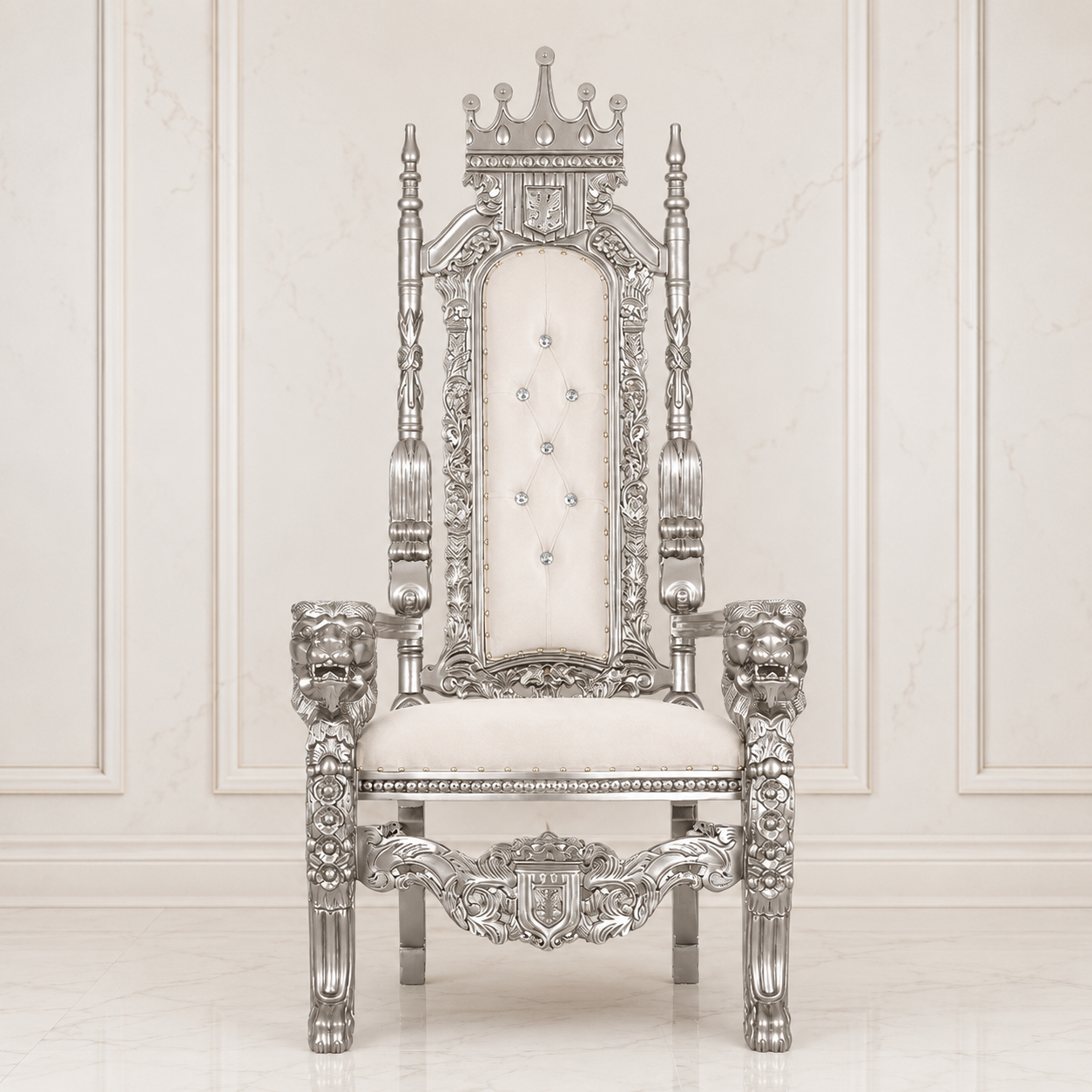 King David Crown Throne Chair - Velvet