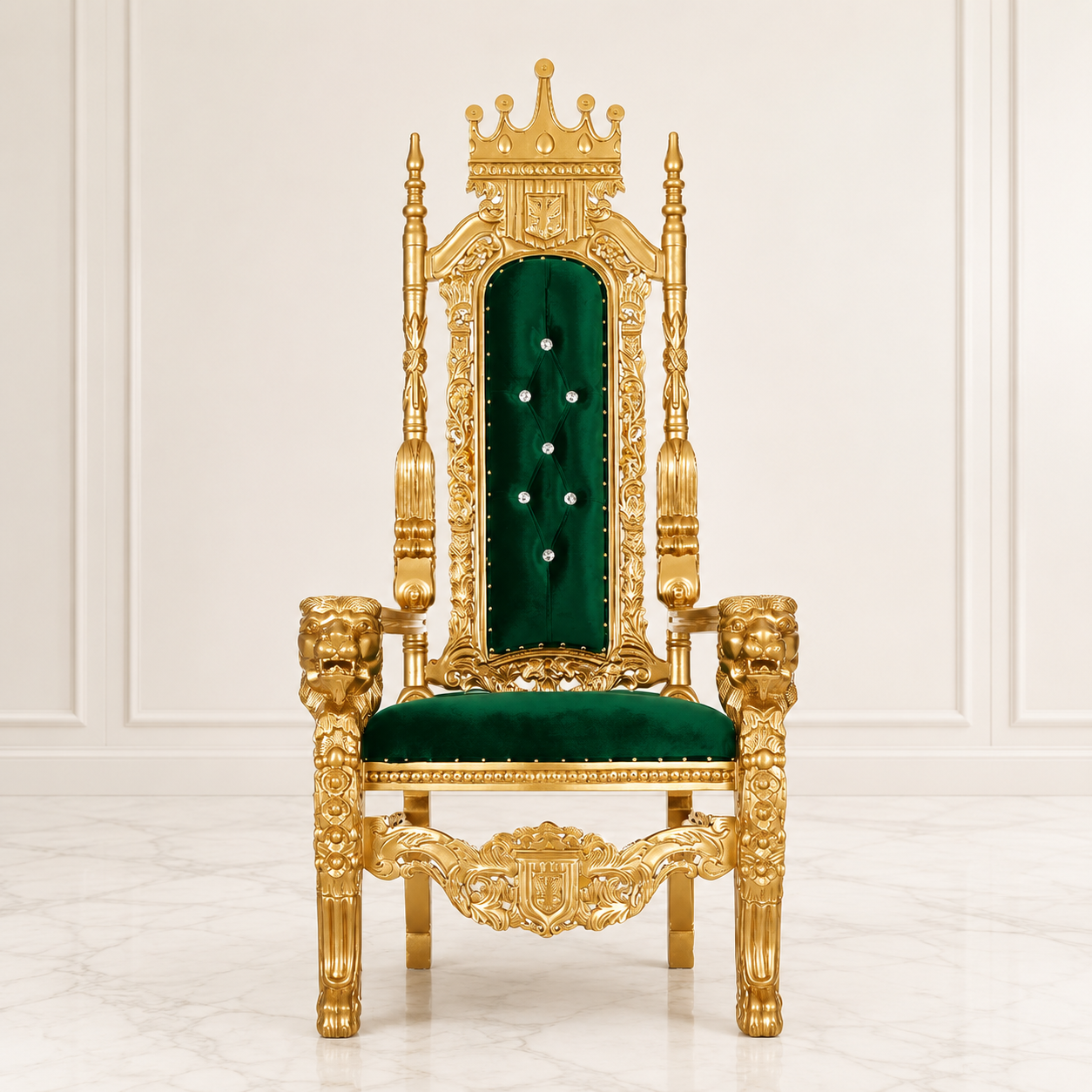 King David Crown Throne Chair - Velvet