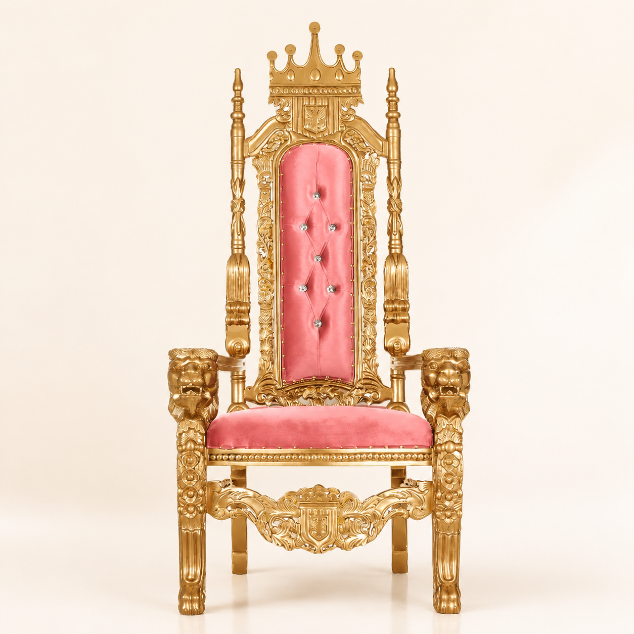 King David Crown Throne Chair - Velvet