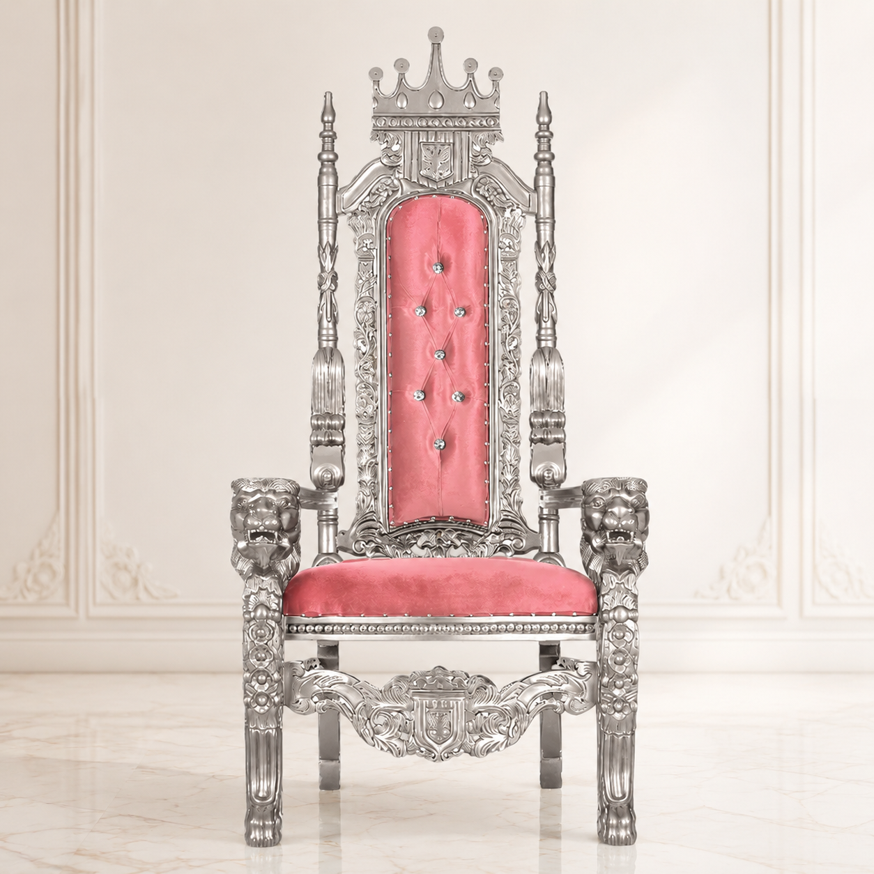 King David Crown Throne Chair - Velvet