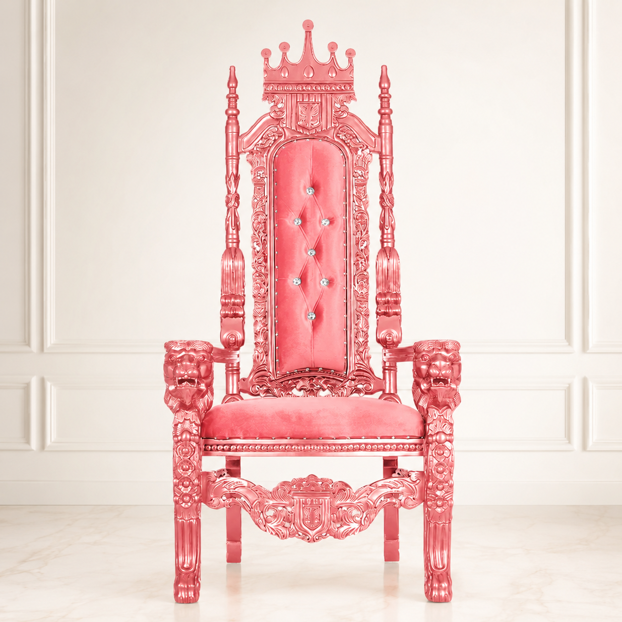 King David Crown Throne Chair - Velvet