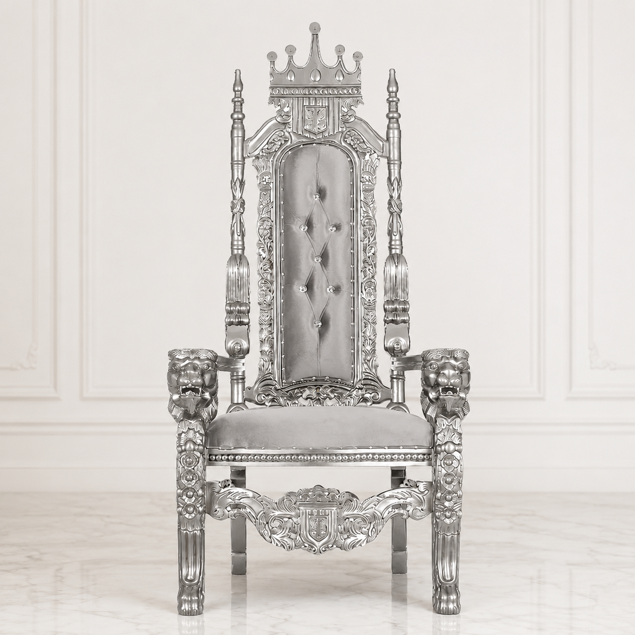 King David Crown Throne Chair - Velvet