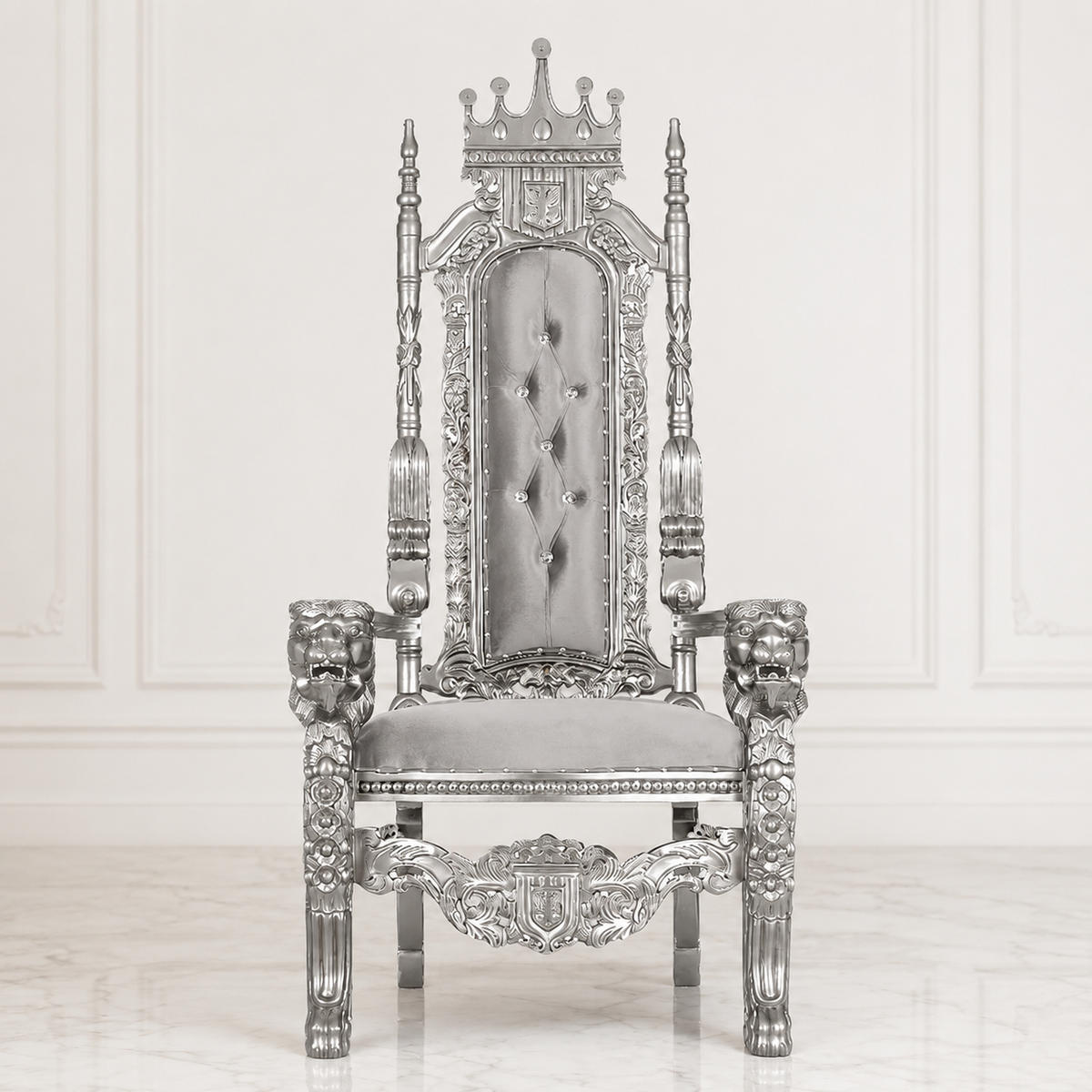 King David Crown Throne Chair - Velvet