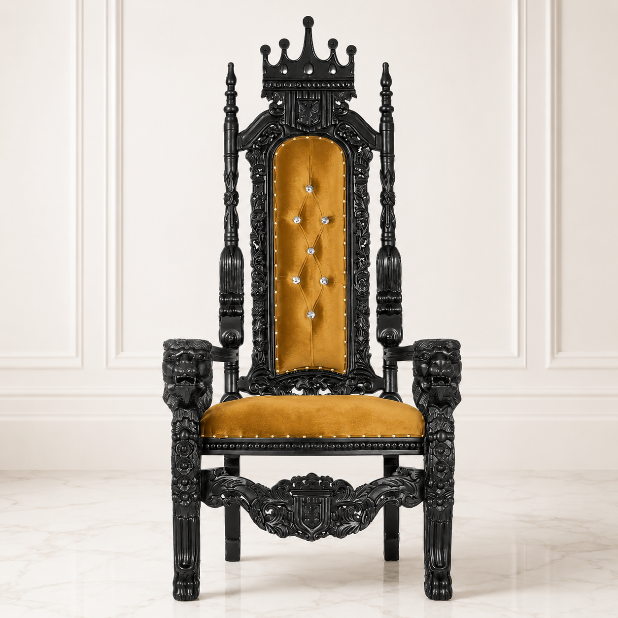 King David Crown Throne Chair - Velvet