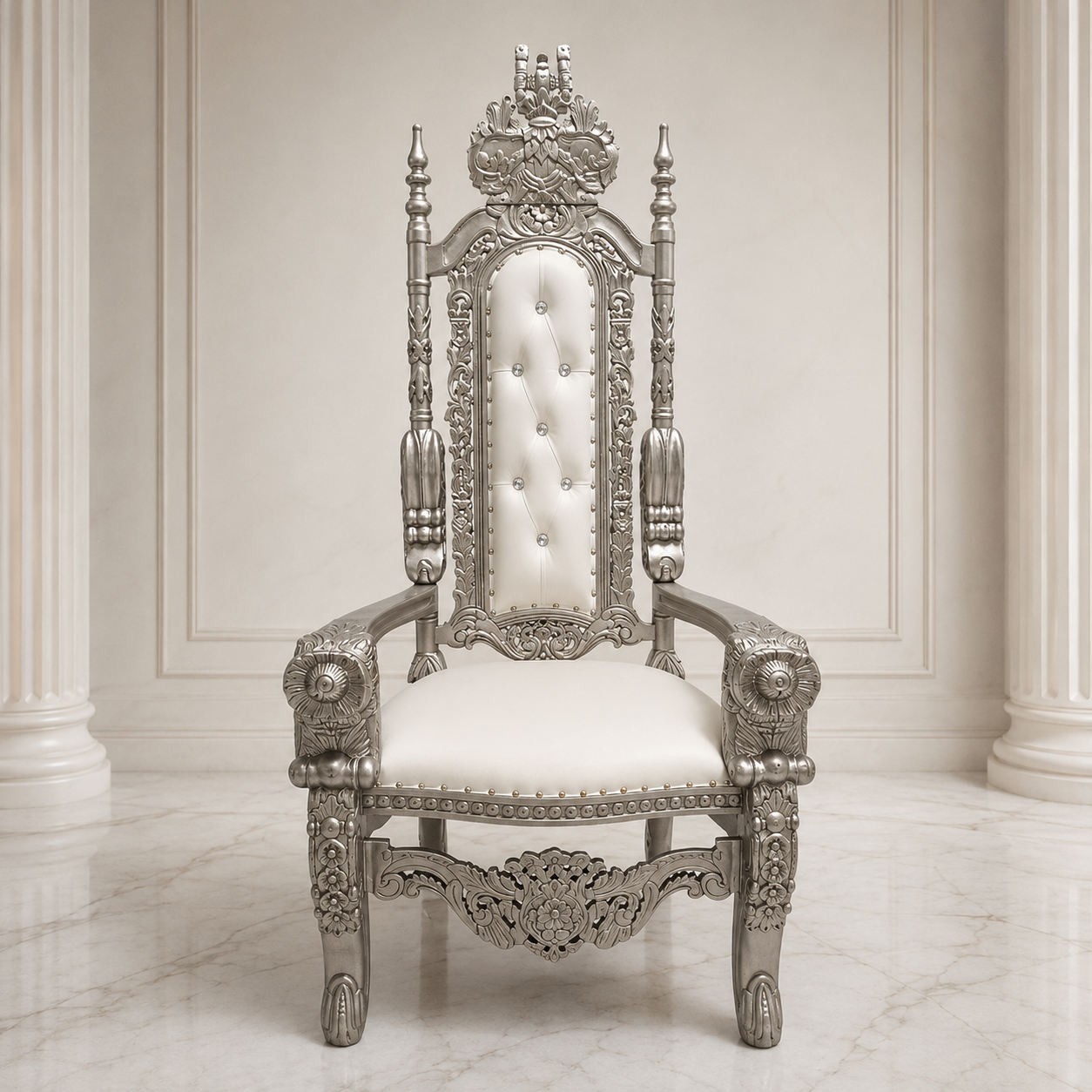 Silla trono con flores del rey David