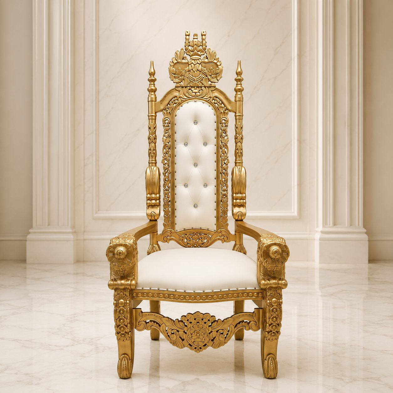 Silla trono con flores del rey David