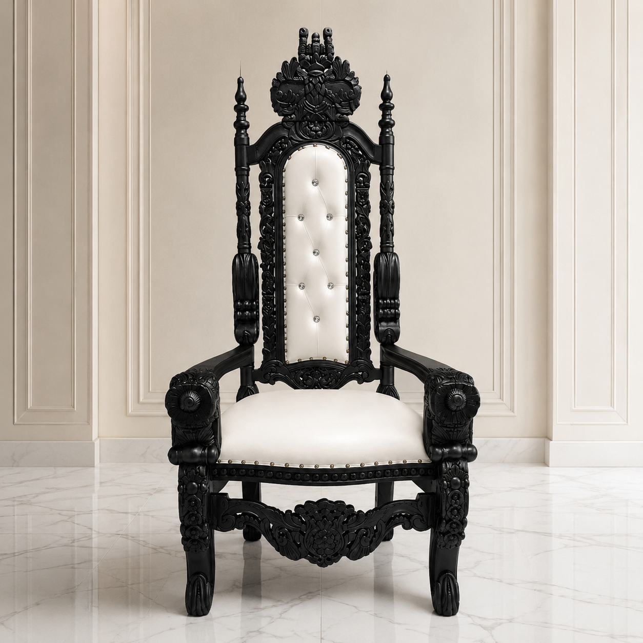 Silla trono con flores del rey David