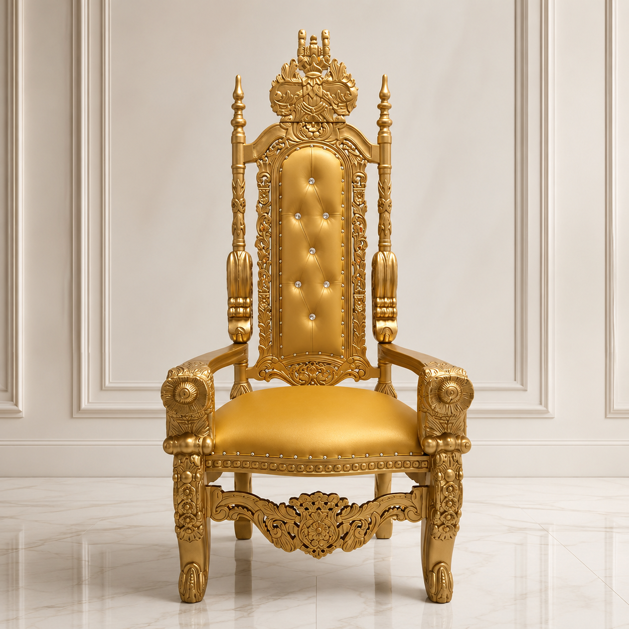 Silla trono con flores del rey David