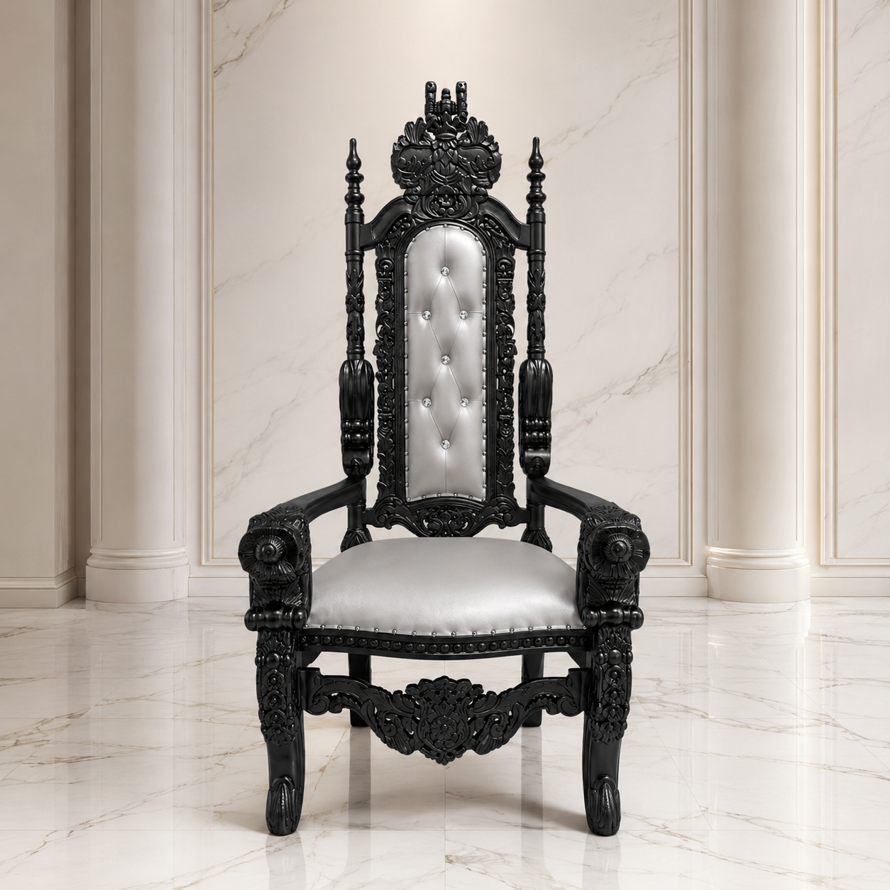 Silla trono con flores del rey David