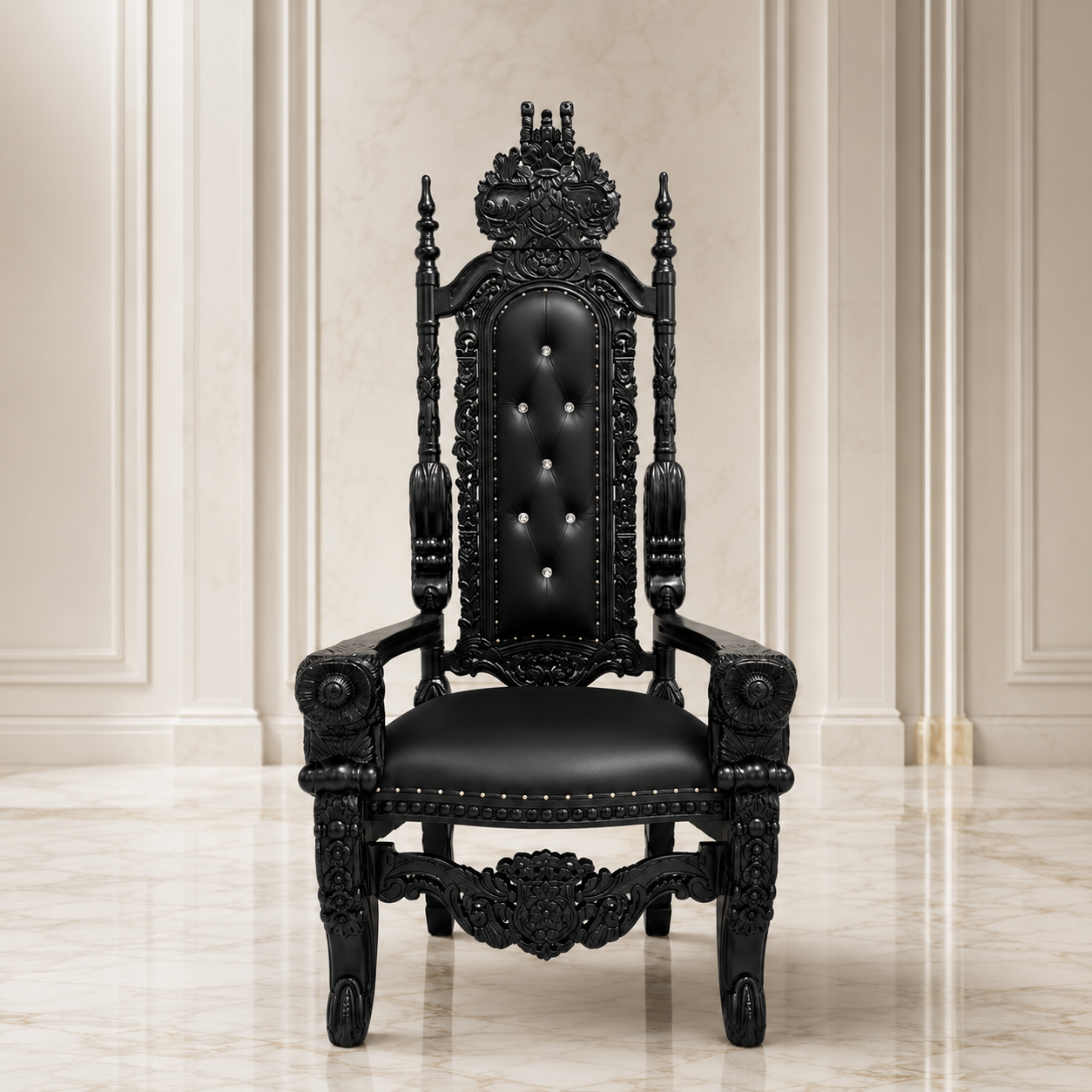 Silla trono con flores del rey David