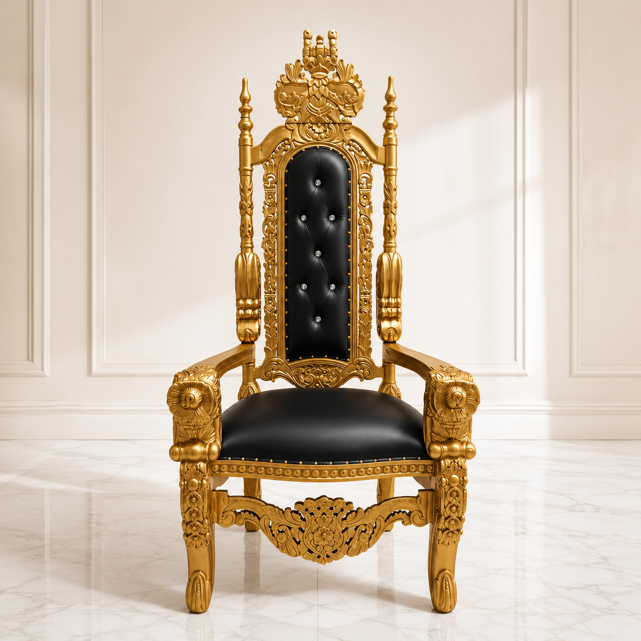 Silla trono con flores del rey David