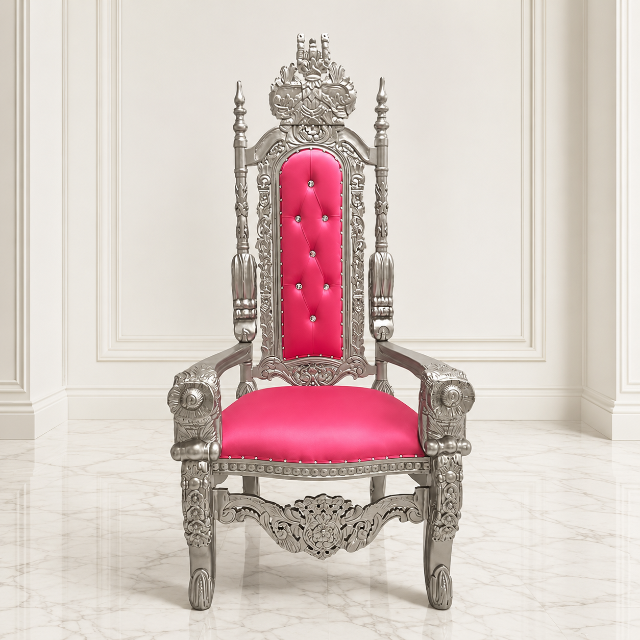 Silla trono con flores del rey David