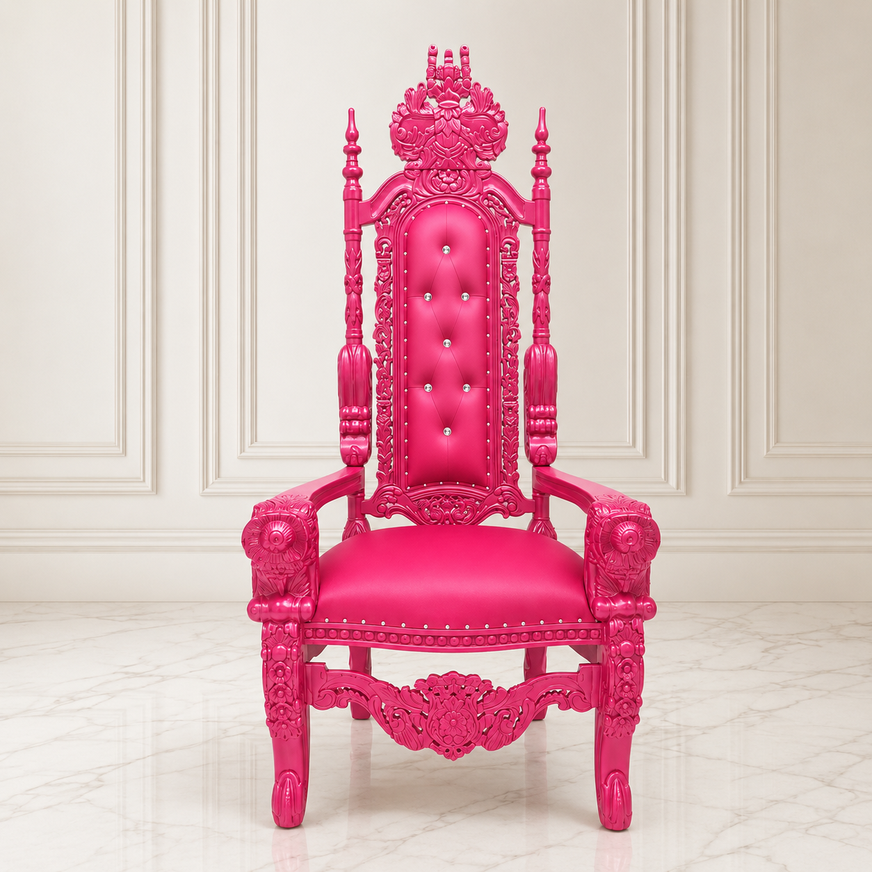Silla trono con flores del rey David