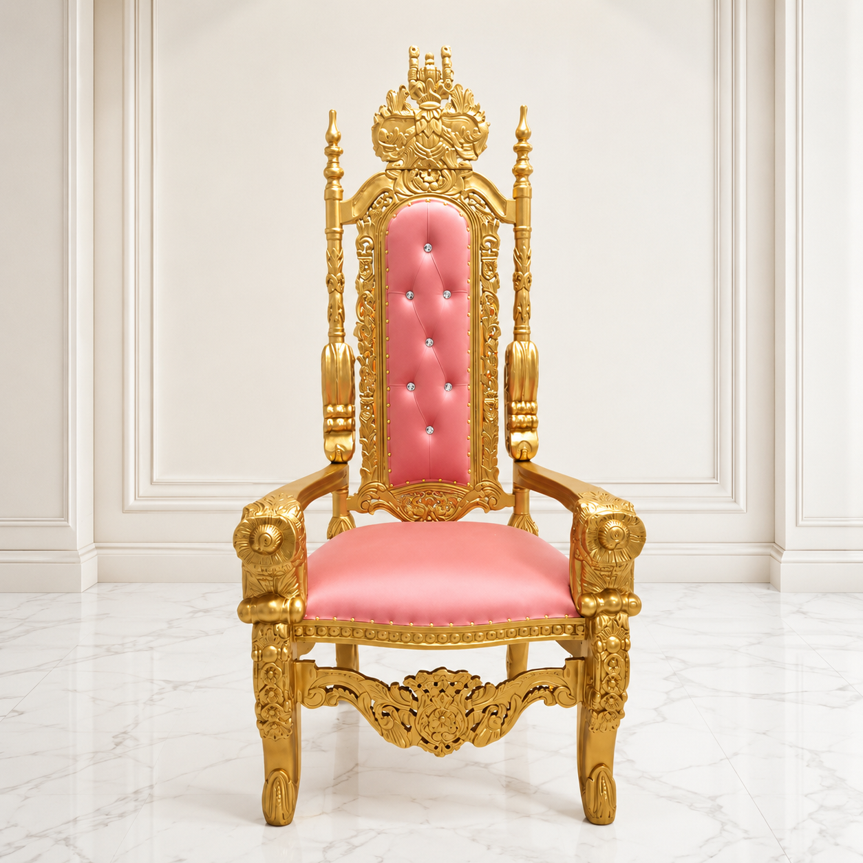 Silla trono con flores del rey David