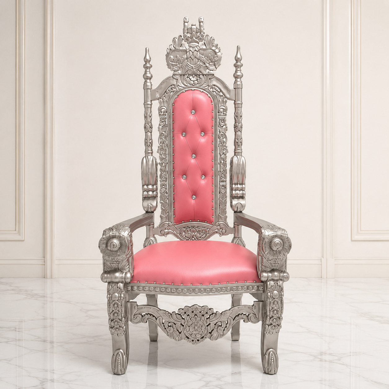Silla trono con flores del rey David