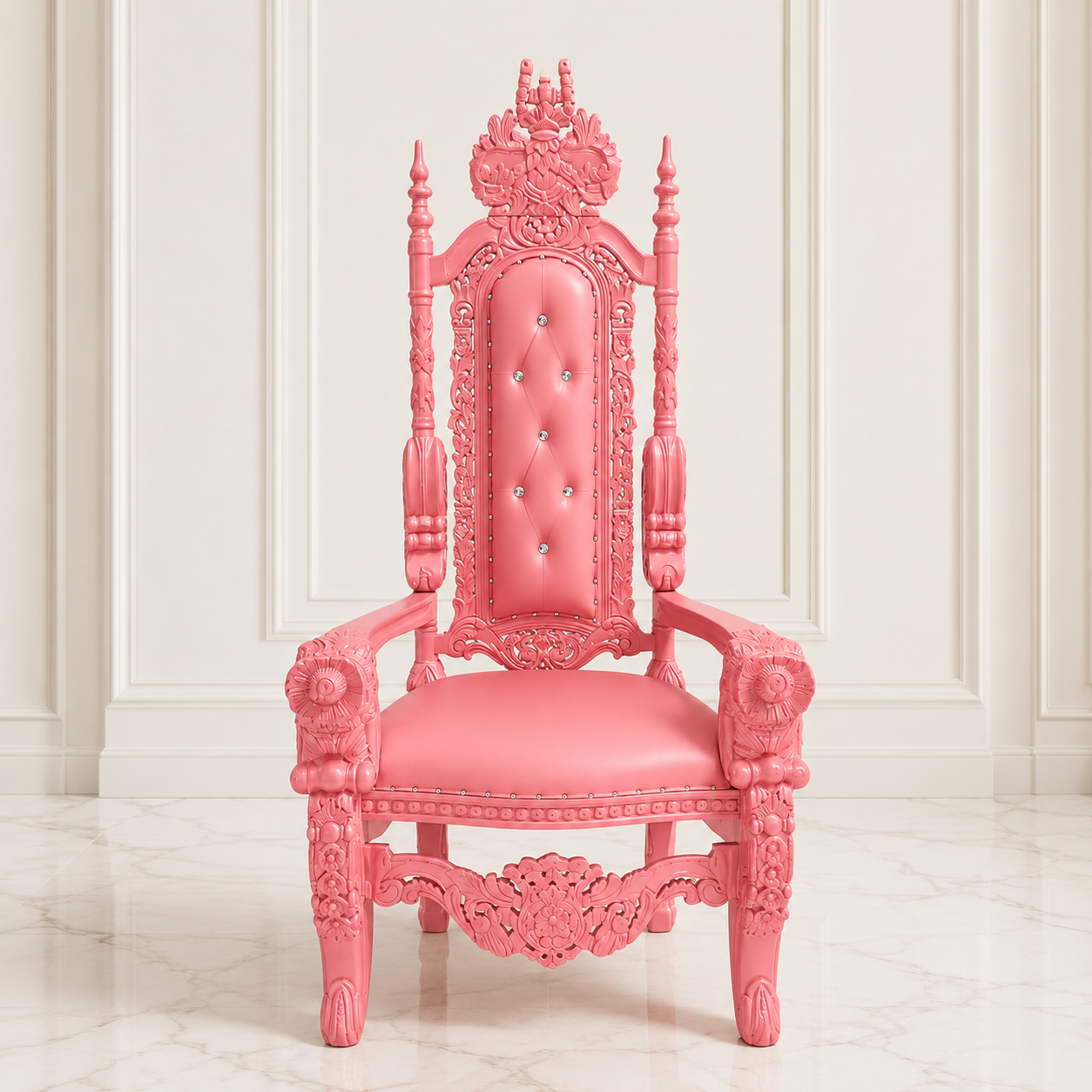 Silla trono con flores del rey David