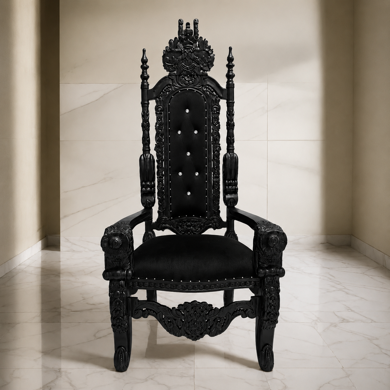 Silla trono con flores del rey David