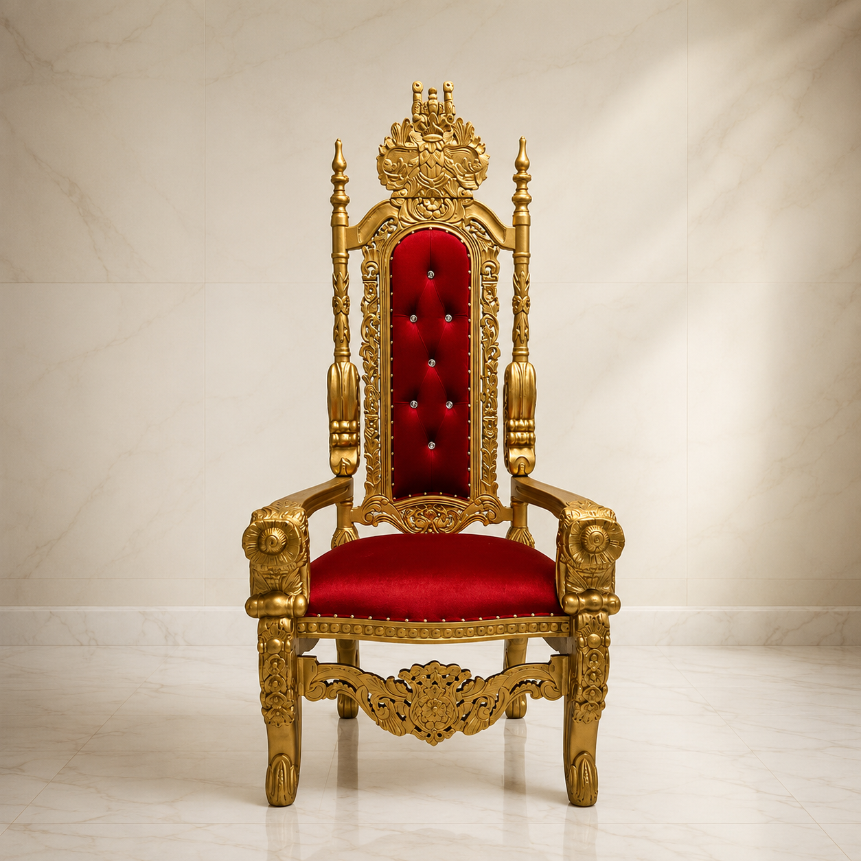 Silla trono con flores del rey David