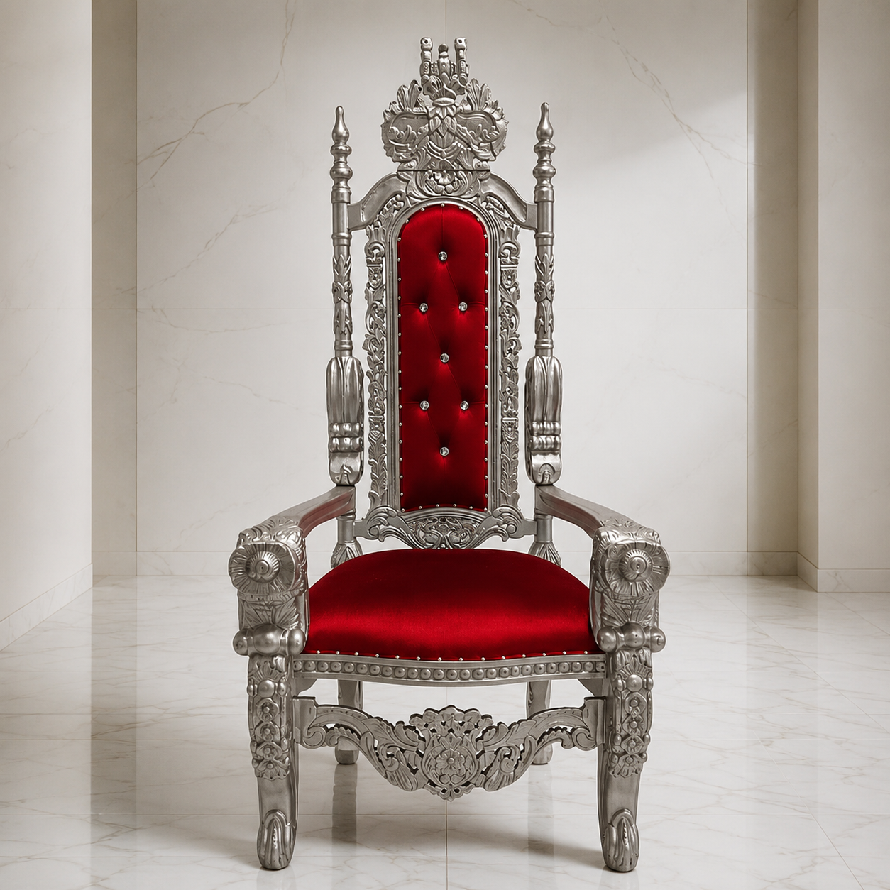 Silla trono con flores del rey David