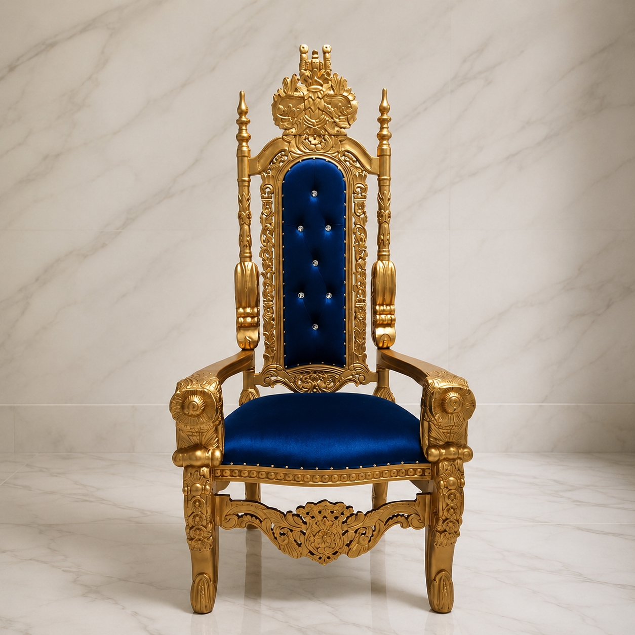 Silla trono con flores del rey David
